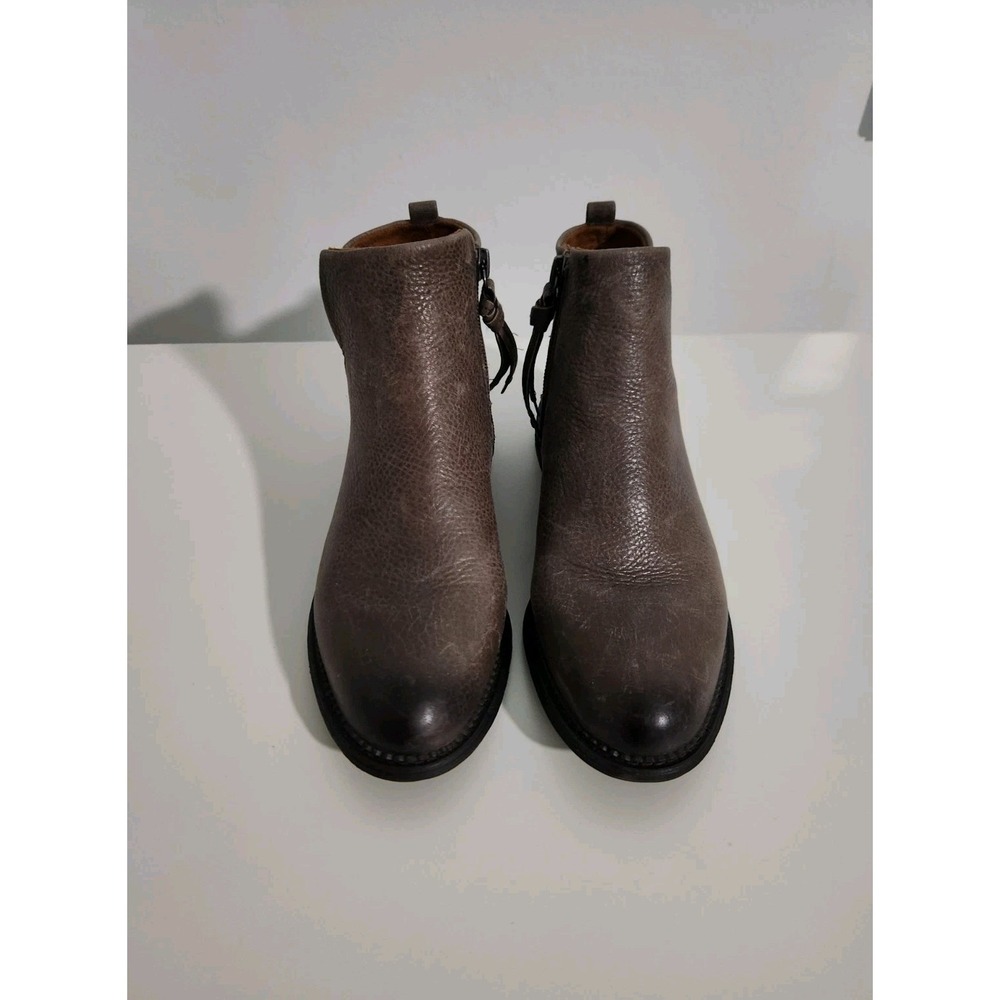 Franco Sarto Boots Womens Hyla Gray‎ Brown Leather Ankle Zip Booties Shoes Sz 6M